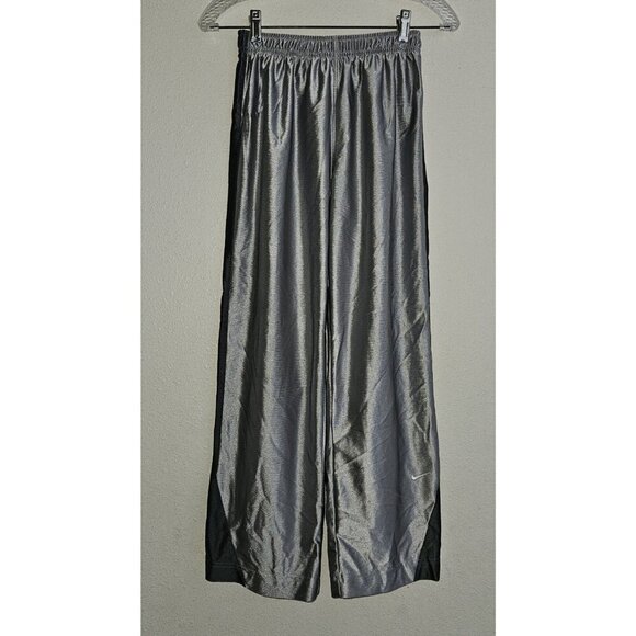 NIKE Athletic Pants Silver Gray Drawstring Waist Ankle Zipper Youth Medium 10-12 - Picture 1 of 13